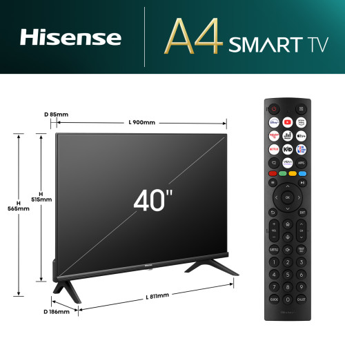 Tv led 40a4n fhd smart